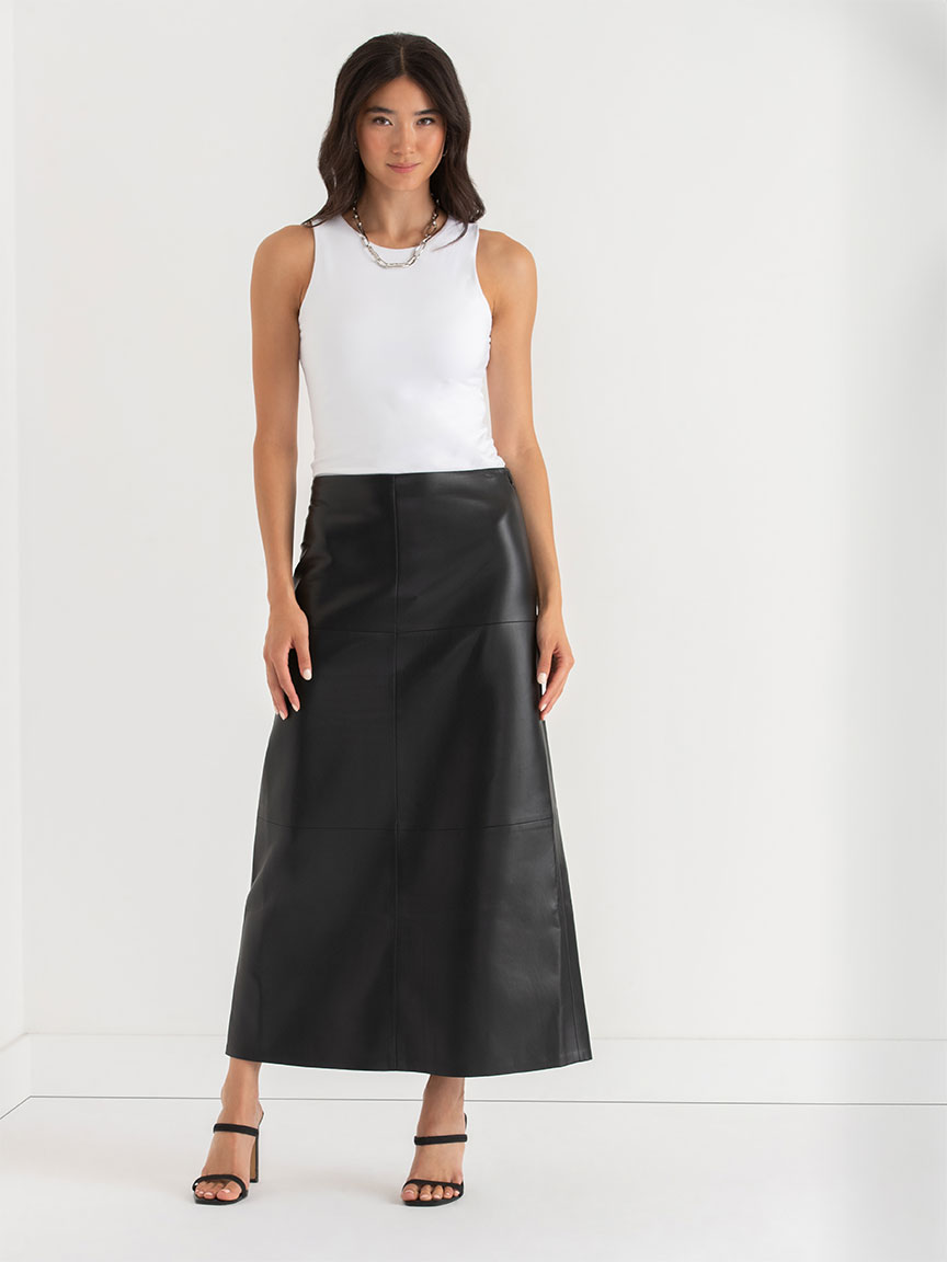 Faux Leather Maxi Skirt