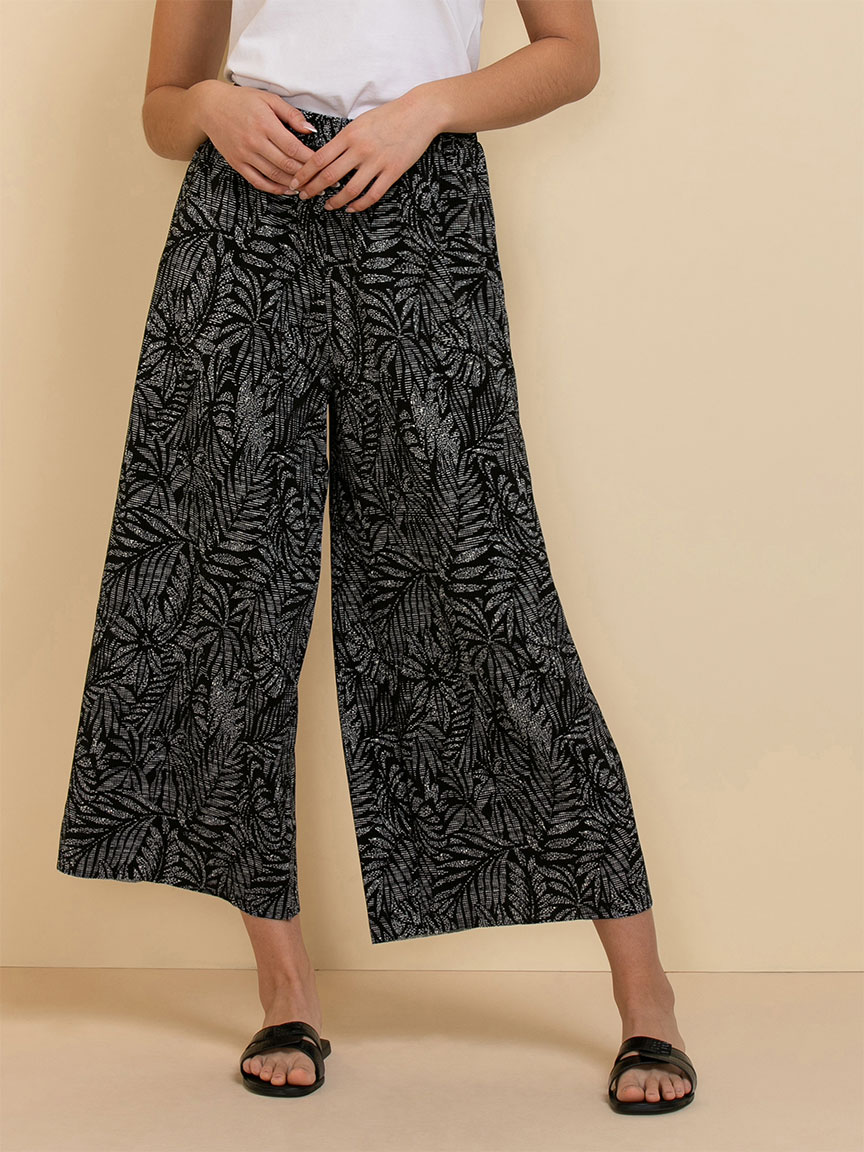 Plisse Wide Crop Pant