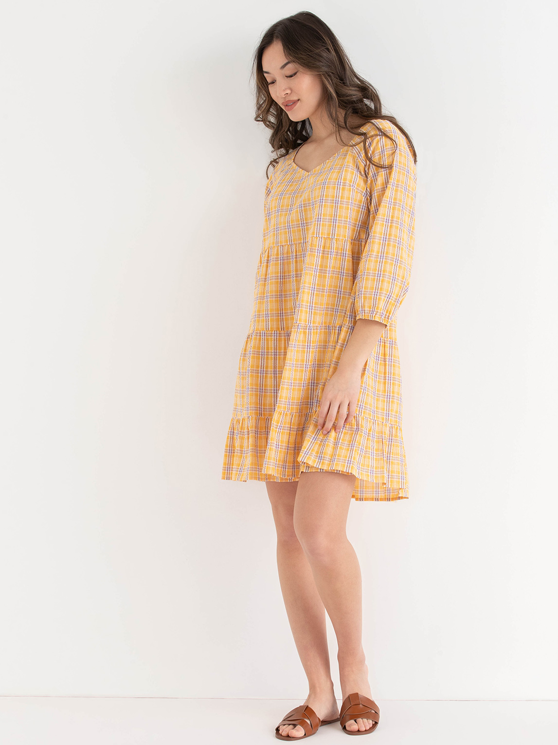 Plaid Tiered Dress