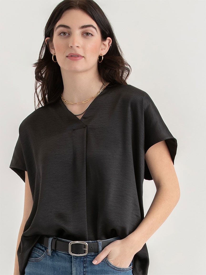 V-Neck Satin Blouse