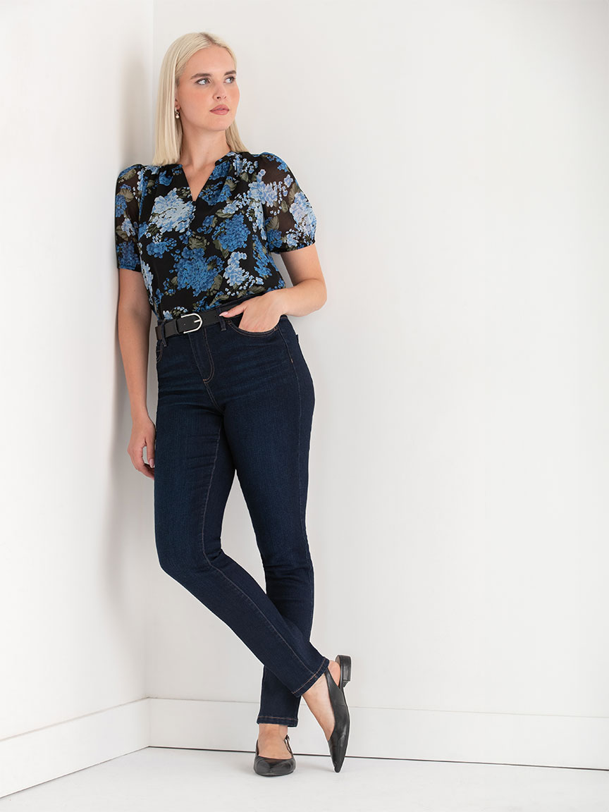 Stacey Short Sleeve Blouse with Buttons