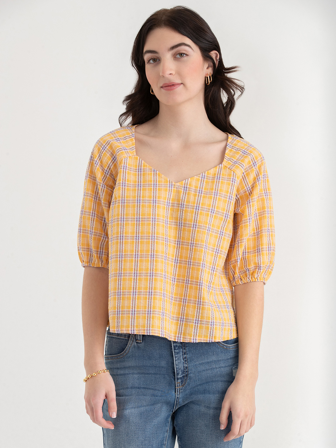 Sweetheart Puff Sleeve Blouse