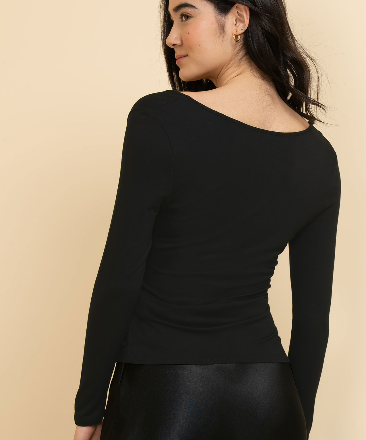 Secret Charm Long Sleeve Wrap Front Top