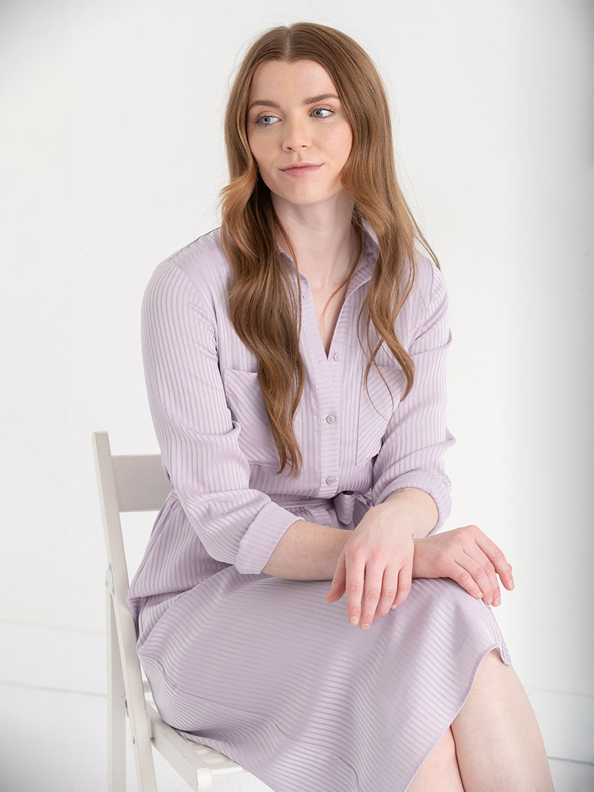 Midi Shirtdress Shadow Stripe