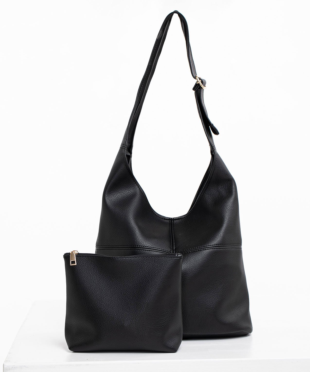 Slouchy Faux Leather Tote Bag