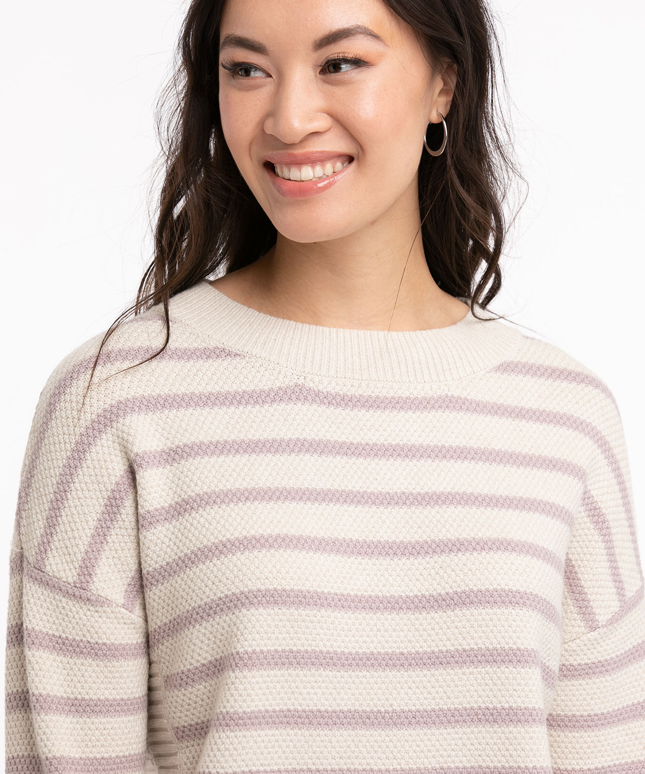 Waffle Knit Side Tab Sweater