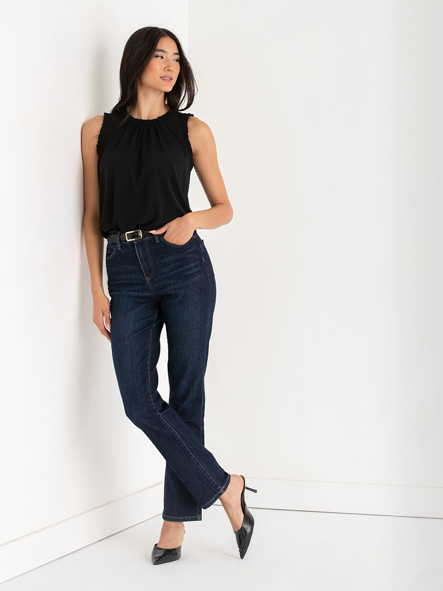 Rory Sleeveless Ruffle Trim Top