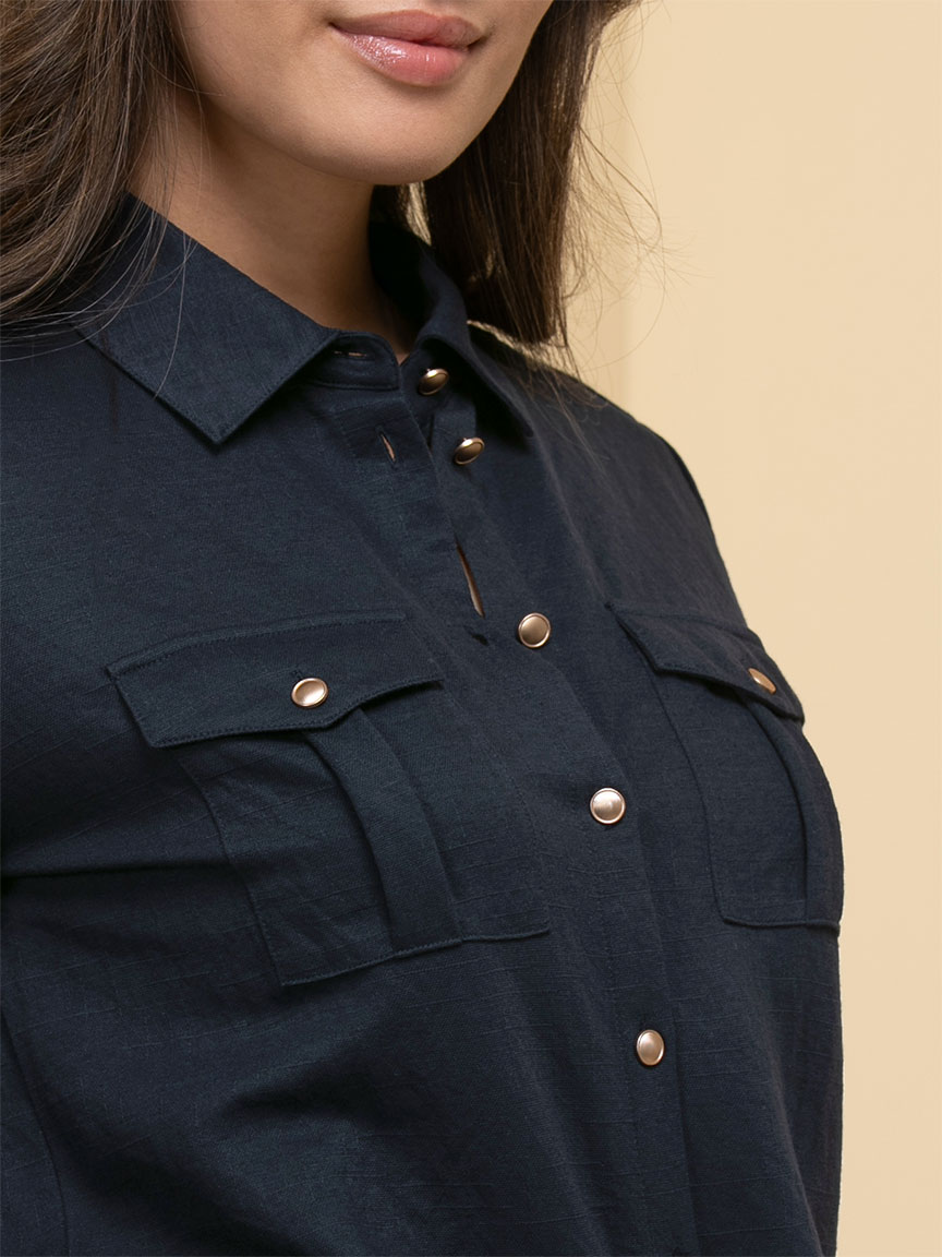 Preppy Utility Pocket Shirt