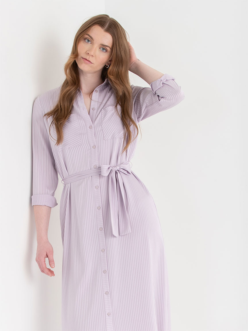 Midi Shirtdress Shadow Stripe