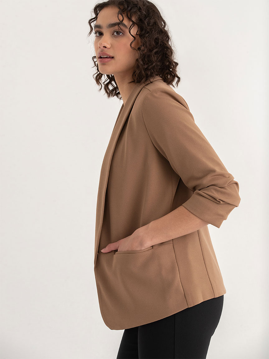 Open Front Shawl Collar Blazer