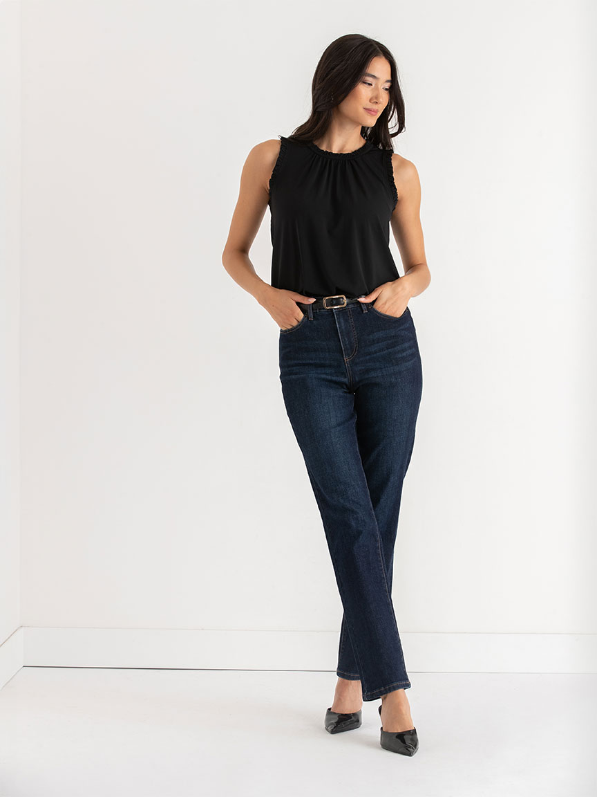 Rory Sleeveless Ruffle Trim Top