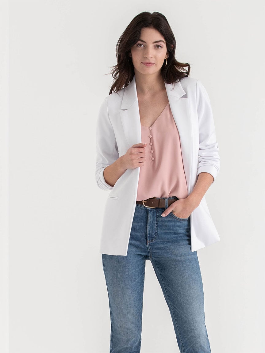 Relaxed Open Blazer Ponte Twill