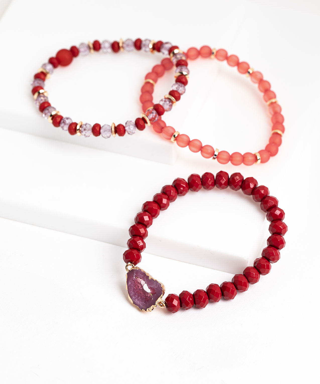 Stretchy Beaded Crystal Bracelet 3-Pack