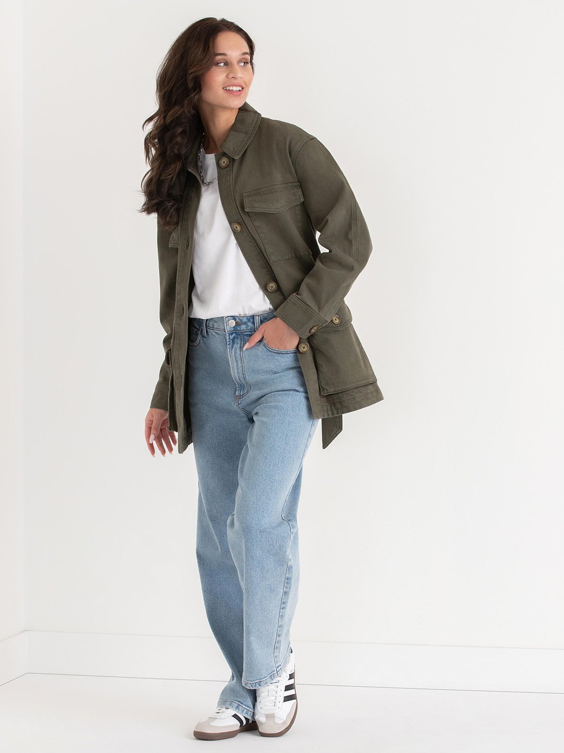 Belted Twill Chore Coat