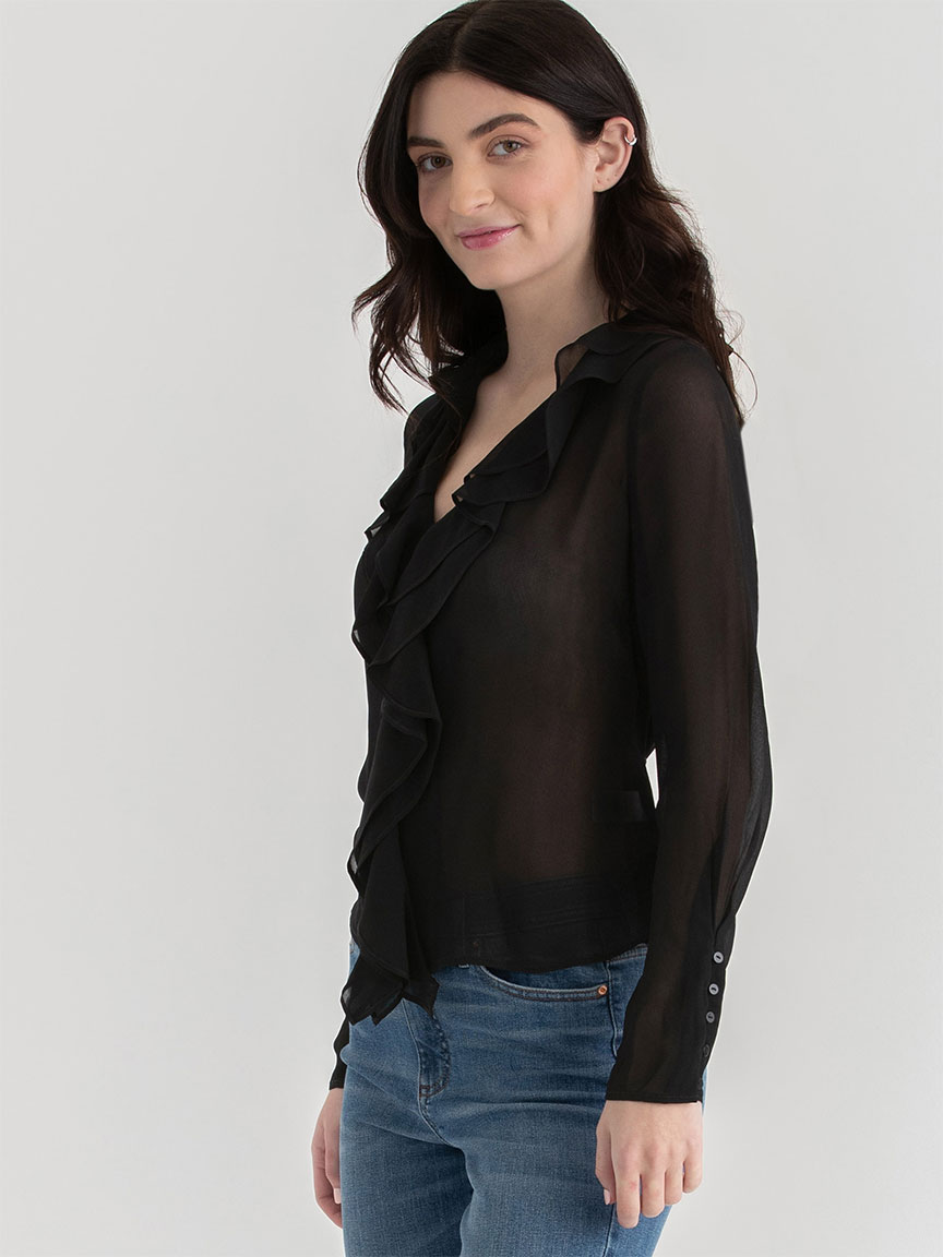 Long Sleeve Ruffle Blouse