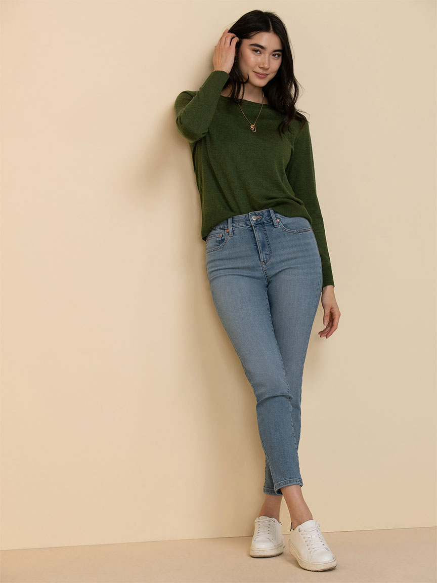 Cashmere Blend Crew Neck Sweater