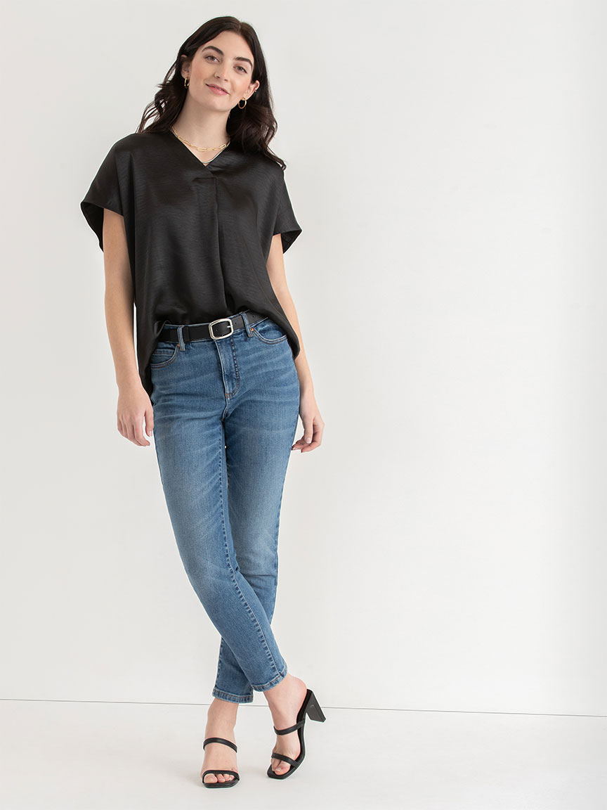 V-Neck Satin Blouse