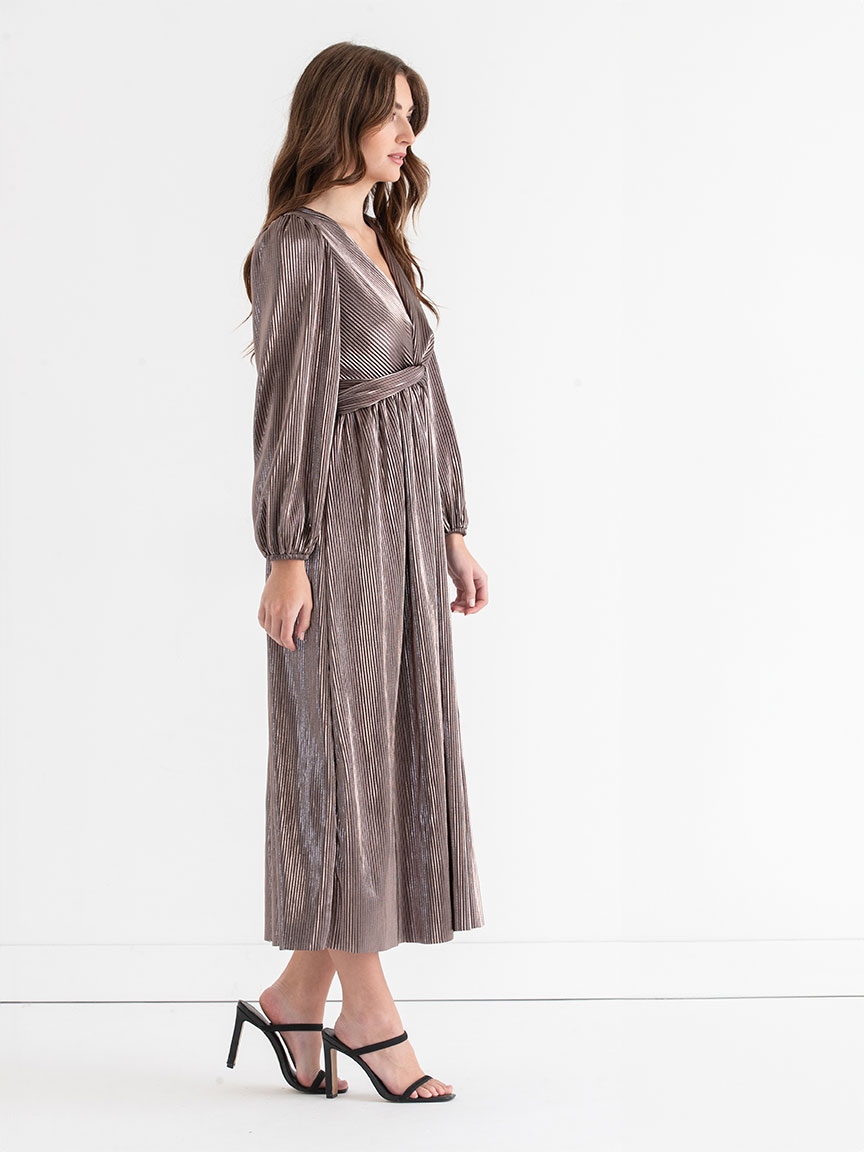 Twist Front Plisse Maxi Dress