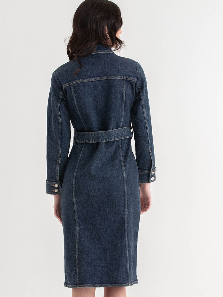 Long Sleeve Denim Midi Dress