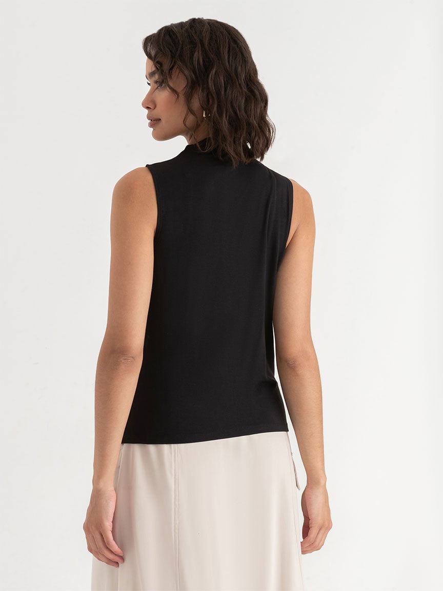 Sleeveless Cowl Mock Neck Top