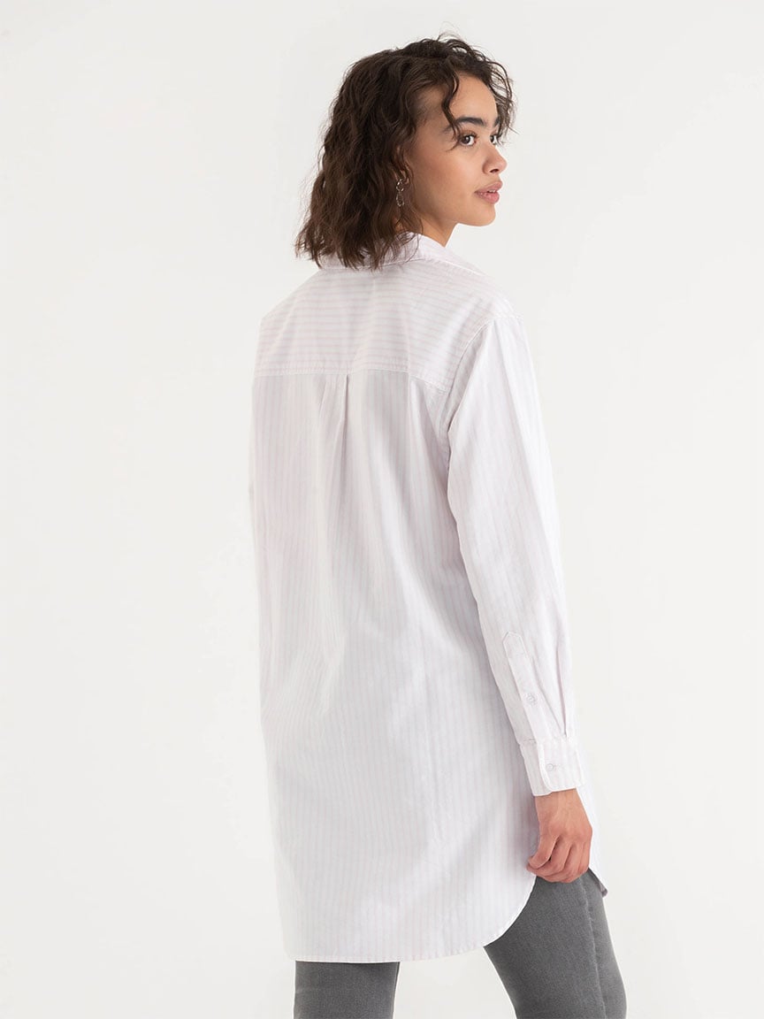 Relaxed Tunic Length Cotton Shirt