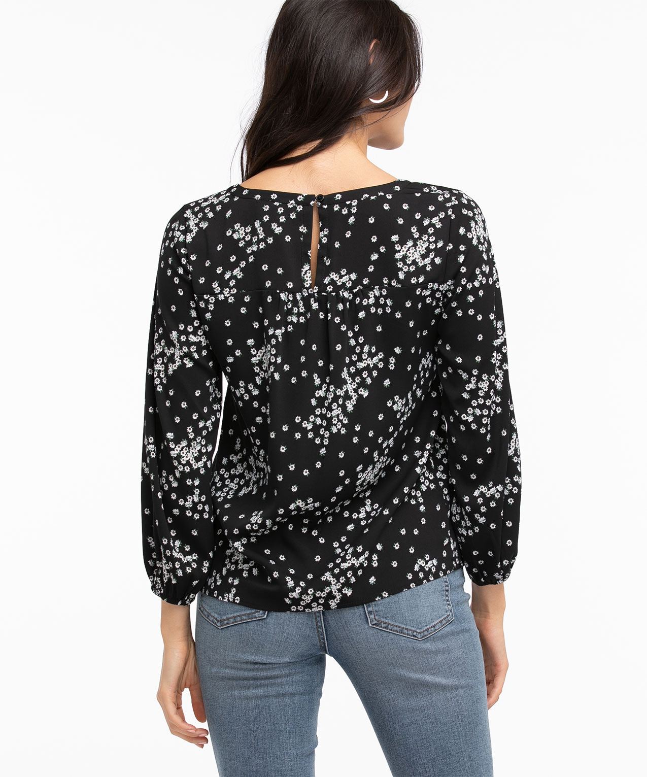 Voluminous Sleeve Scoop Neck Blouse