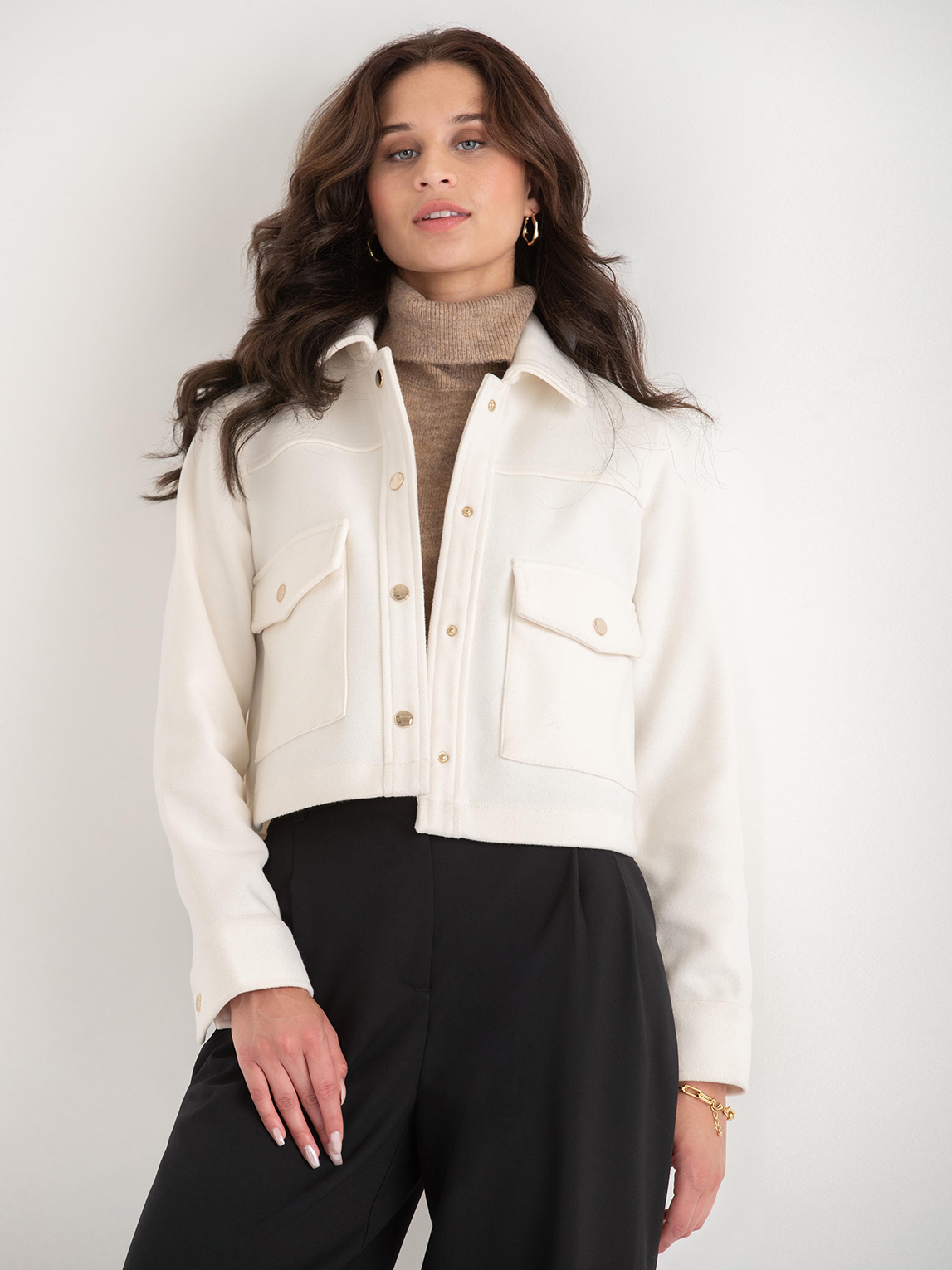 Collared Felt Shacket