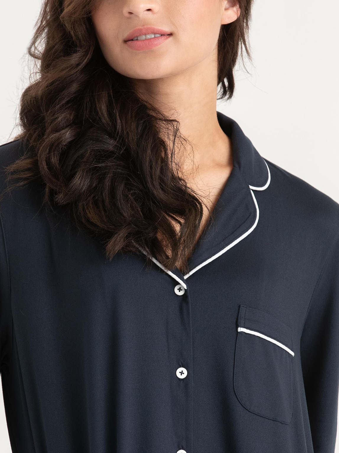 Long Sleeve Button-Down Sleep Shirt