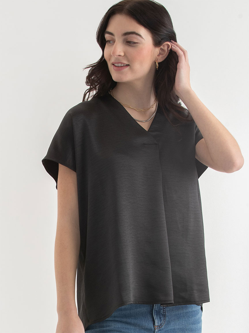 V-Neck Satin Blouse