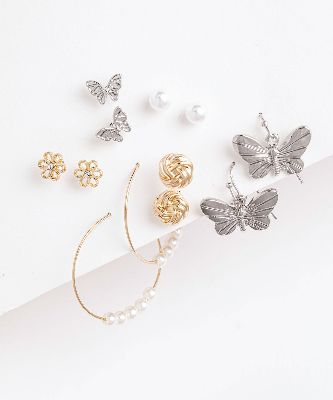 Butterfly Stud & Hoop Earring 6-Pack