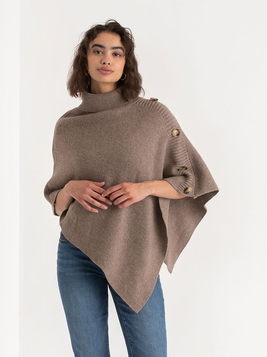 Mock neck poncho online