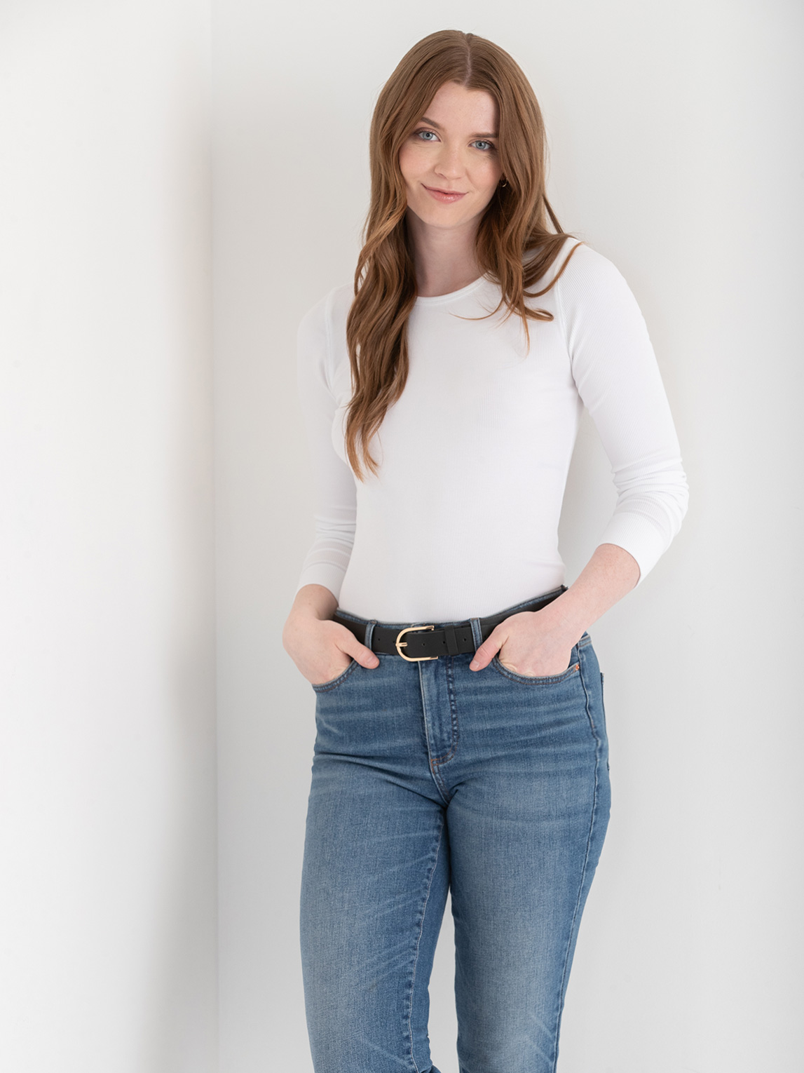 Long Sleeve Ribbed Crewneck Top