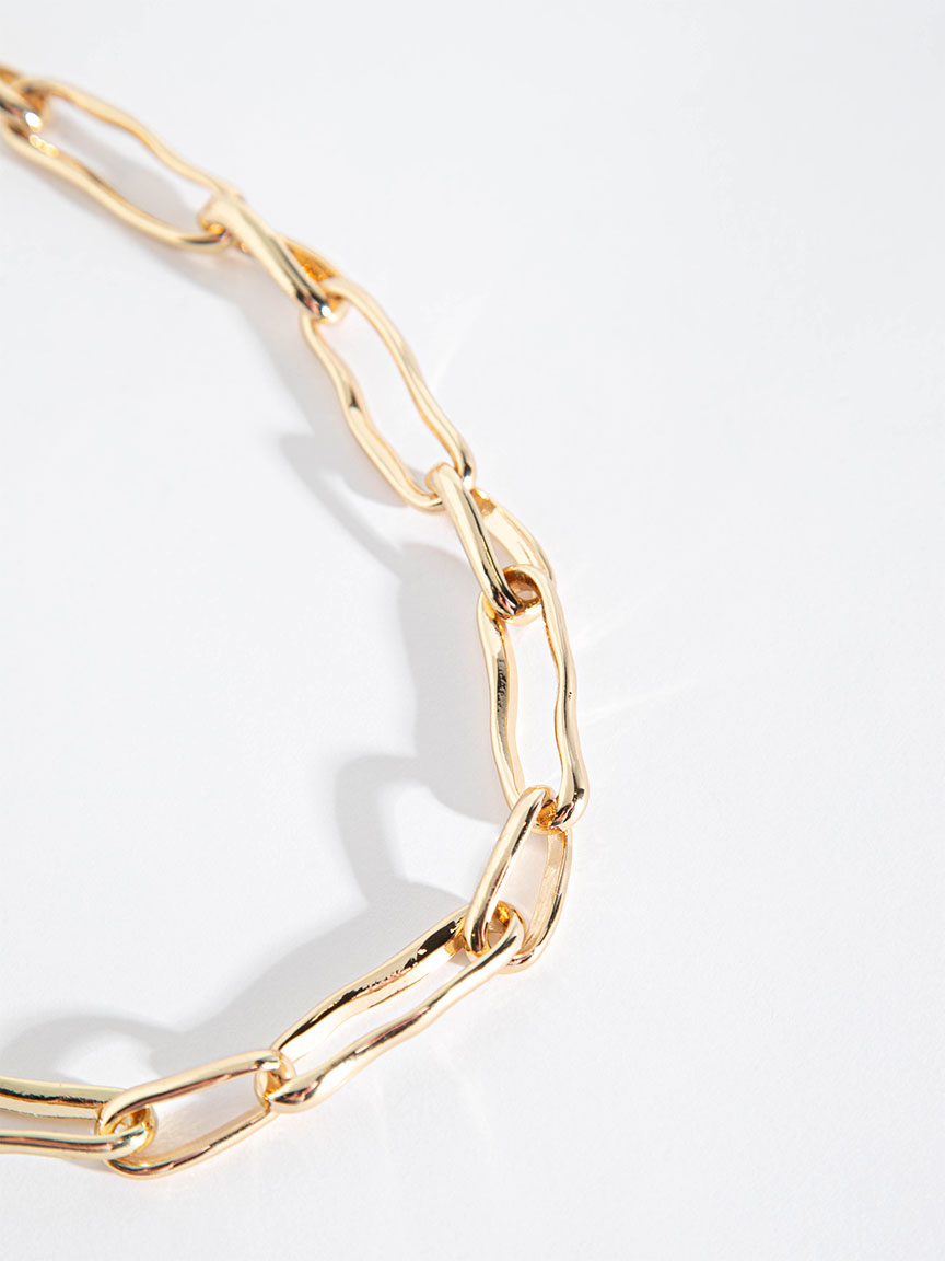 Gold Wavy Link Necklace