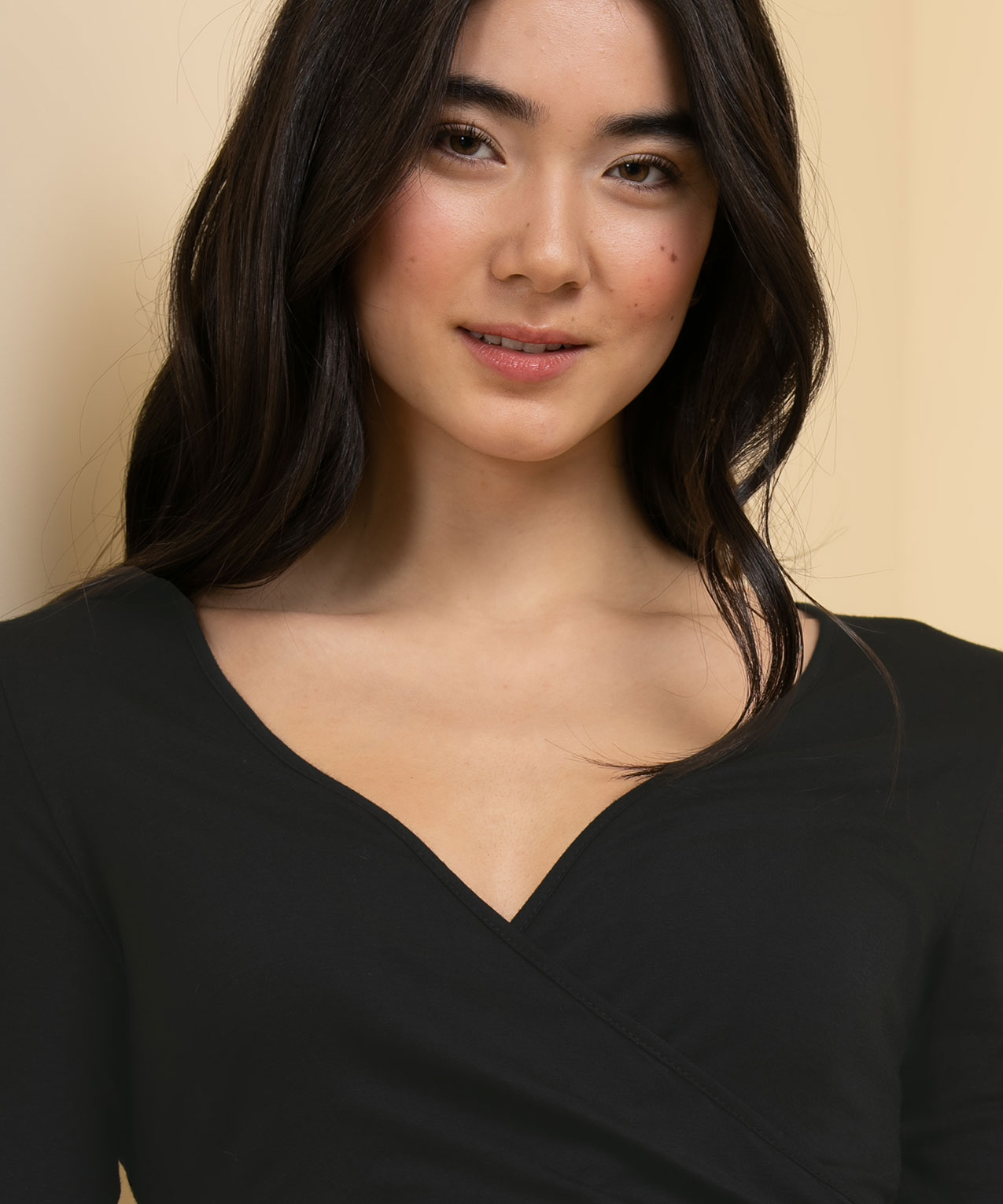Secret Charm Long Sleeve Wrap Front Top