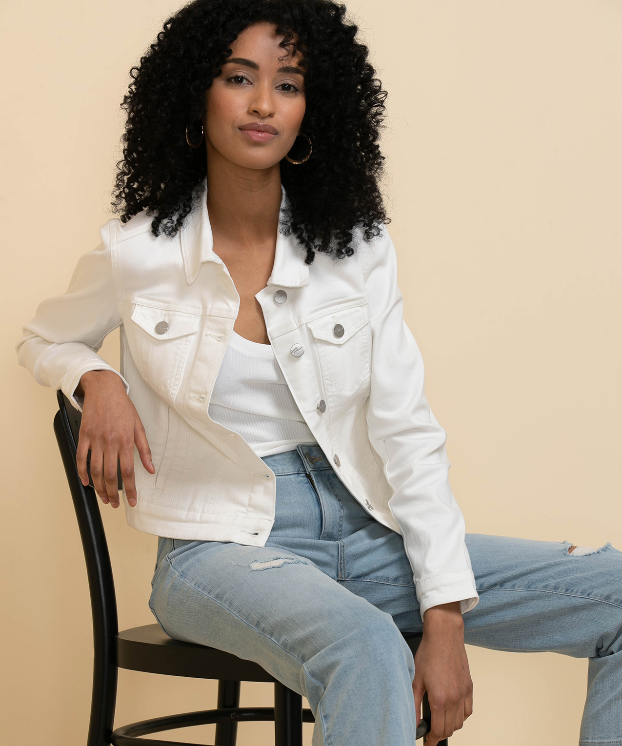Blank NYC Head In The Clouds Denim Jacket-White-$98.00 – Hand In Pocket